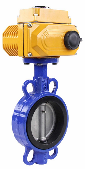 Water Butterfly Valve DNOVA WCB-316L-NBR-DNOVA-110/220, body material - carbon steel WCB, disk material - stainless steel AISI 316L, seal - NBR, electric actuator operated
