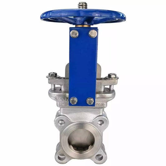 Knife gate valve DNOVA GVKR3131M-1W-Fb-S, body material - stainless steel AISI 304, knife material - stainless steel AISI 304, seal - metal, handwheel