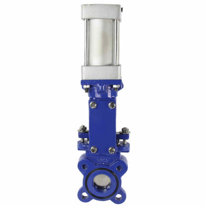 Knife Gate Valve DNOVA GVK3131E-2W-Fb-2P, wafer type, body material - stainless steel AISI 304, with pneumatic actuator