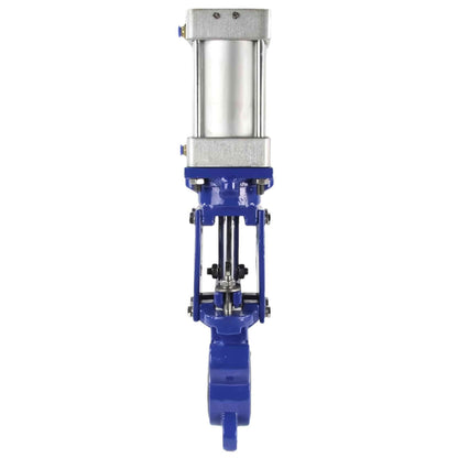 Knife gate valve DNOVA GVKN1331E-2W-Fb-2P PN10, body material - cast iron GGG40, knife material - stainless steel AISI 304, seal - EPDM, pneumatic actuator