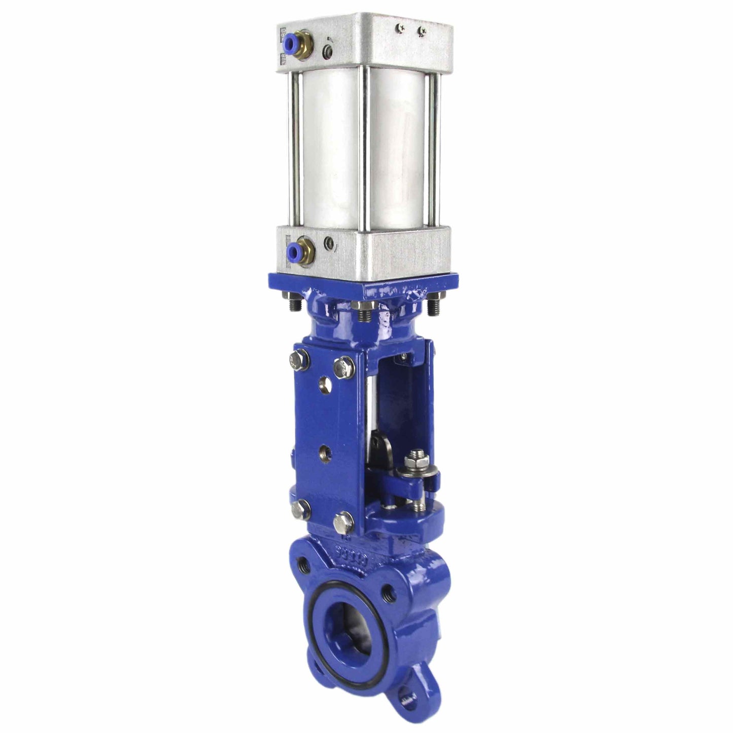 Knife Gate Valve DNOVA GVK3131E-2W-Fb-2P, wafer type, body material - stainless steel AISI 304, with pneumatic actuator