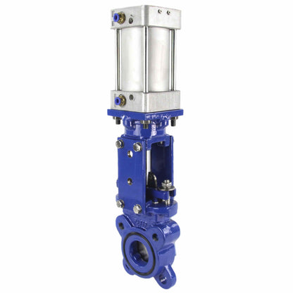 Knife Gate Valve DNOVA GVK3131E-2W-Fb-2P, wafer type, body material - stainless steel AISI 304, with pneumatic actuator