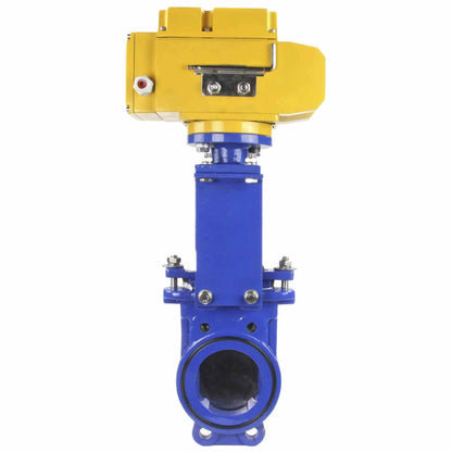 Knife Gate Valve DNOVA GVKN1331N-2W-Fb-ISO Class 125 NBR Wafer type, Cast Iron, Bidirectional, with DNOVA-MT-50 380V electric actuator