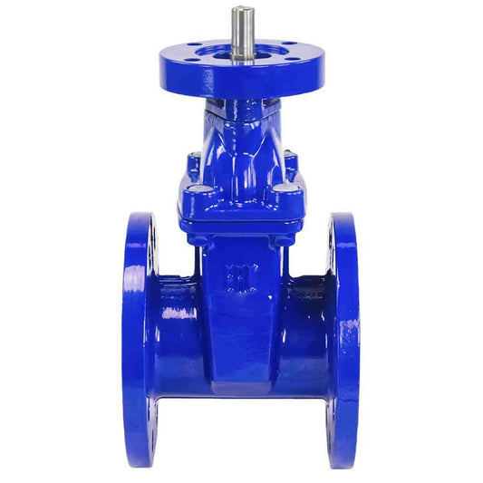 Wedge gate valve DNOVA GVWN1414E-2W-F (F4) BLUE PN16, body material - cast iron GGG50, wedge material - cast iron + EPDM, seal - EPDM, stem only