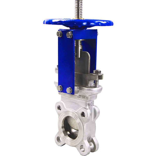 Knife gate valve DNOVA SS316-SS316-METAL-1W-W, body material - stainless steel AISI 316, knife material - stainless steel AISI 316, seal - METAL, handwheel operated