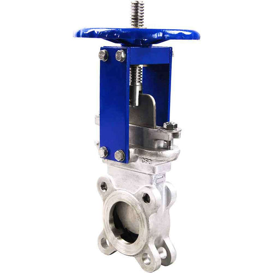 Knife gate valve DNOVA SS316-SS316-EPDM-1W-W, body material - stainless steel AISI 316, knife material - stainless steel AISI 316, seal - EPDM, handwheel operated