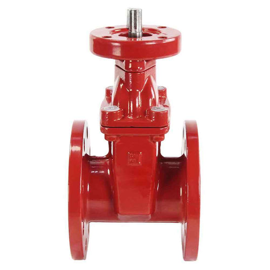 Wedge gate valve DNOVA GVWN1414E-2W-F (F4) RED PN16, body material - cast iron GGG50, wedge material - cast iron + EPDM, seal - EPDM, stem only