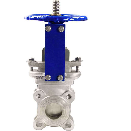 Knife gate valve DNOVA GVKR3131E-1W-Fb-S, body material - stainless steel AISI 304, knife material - stainless steel AISI 304, seal - EPDM, handwheel operated