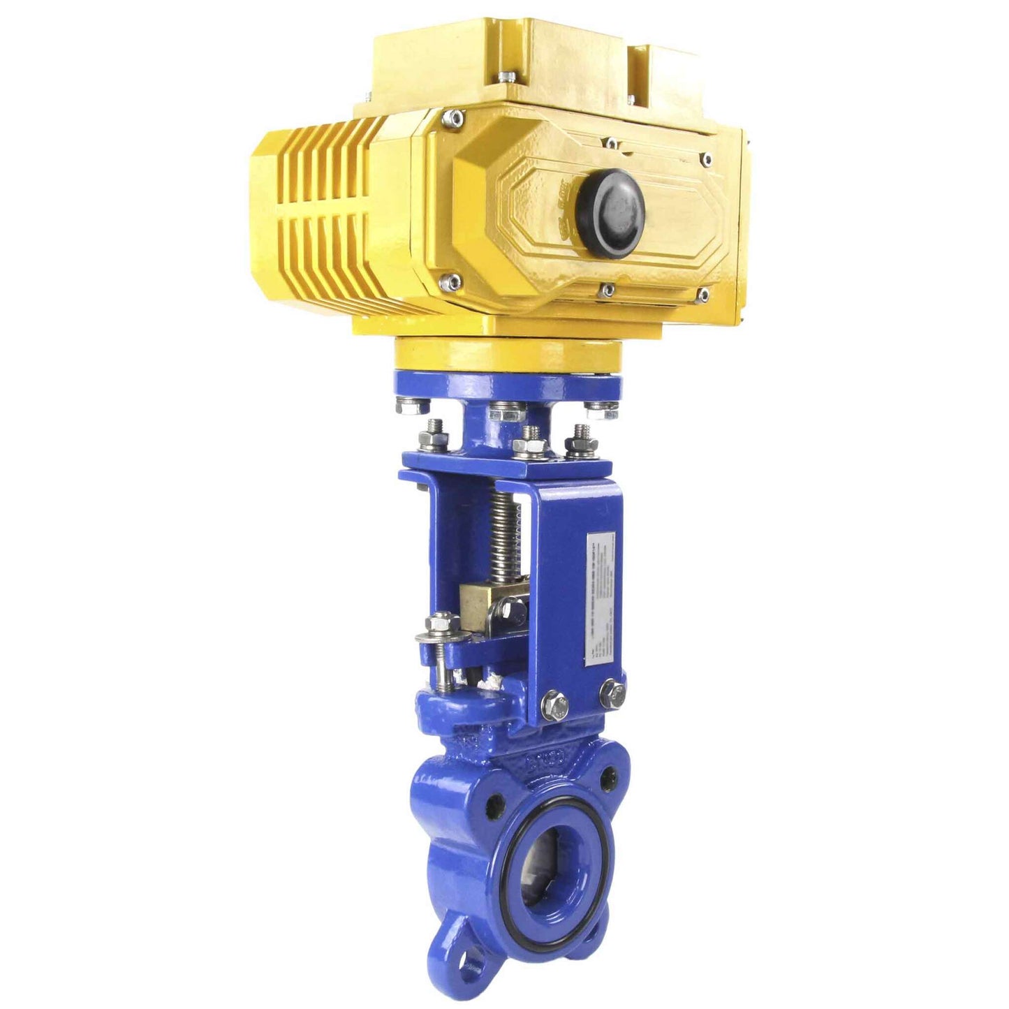 Knife Gate Valve DNOVA GVKN1331N-2W-Fb-ISO Class 125 NBR Wafer type, Cast Iron, Bidirectional, with DNOVA-MT-50 110/220V electric actuator