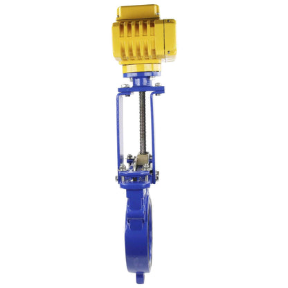 Knife Gate Valve DNOVA GVKN1331N-2W-Fb-ISO Class 125 NBR Wafer type, Cast Iron, Bidirectional, with DNOVA-MT-200 110/220V electric actuator