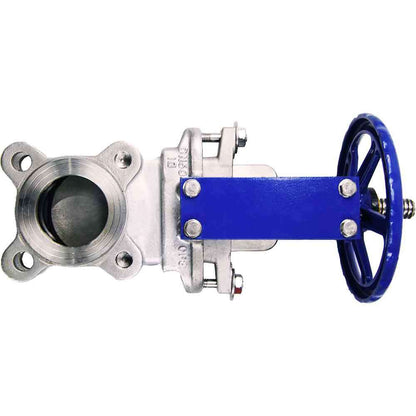 Knife gate valve DNOVA GVKR3131E-1W-Fb-S, body material - stainless steel AISI 304, knife material - stainless steel AISI 304, seal - EPDM, handwheel operated