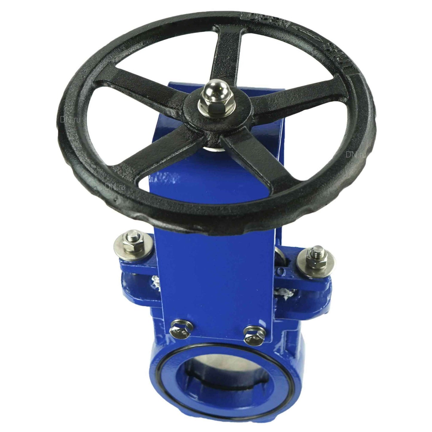 Knife gate valve DNOVA GVKN1331N-2W-Fb-S body material - cast iron GGG40, knife material - stainless steel AISI 304, seal - NBR, handwheel operated