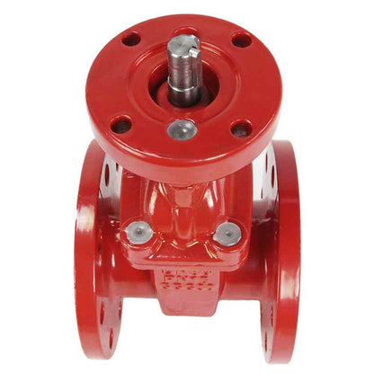 Wedge gate valve DNOVA GVWN1414E-2W-F (F4) RED PN16, body material - cast iron GGG50, wedge material - cast iron + EPDM, seal - EPDM, stem only