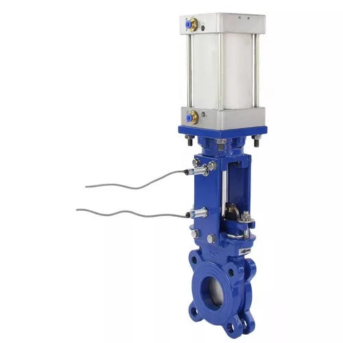 Gate valves DNOVA GVKR1331E-2W-Fb-2P interflanged, with sliding spindle, body - cast iron GGG-40, seal - EPDM, with pneumatic actuator, WENZ and induction sensors LJ12A3-4-J/EZ 220V
