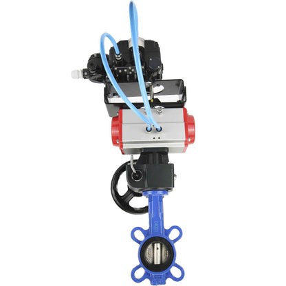 Water Butterfly Valve DNOVA WBV1332N-2W-Fb-H body material - Cast iron GGG50, disk material - Stainless steel 316L, seal - NBR with pneumatic actuator DA, manual duplicator HDM and electropneumatic positioner with feedback DNOVA YT-1000RSI