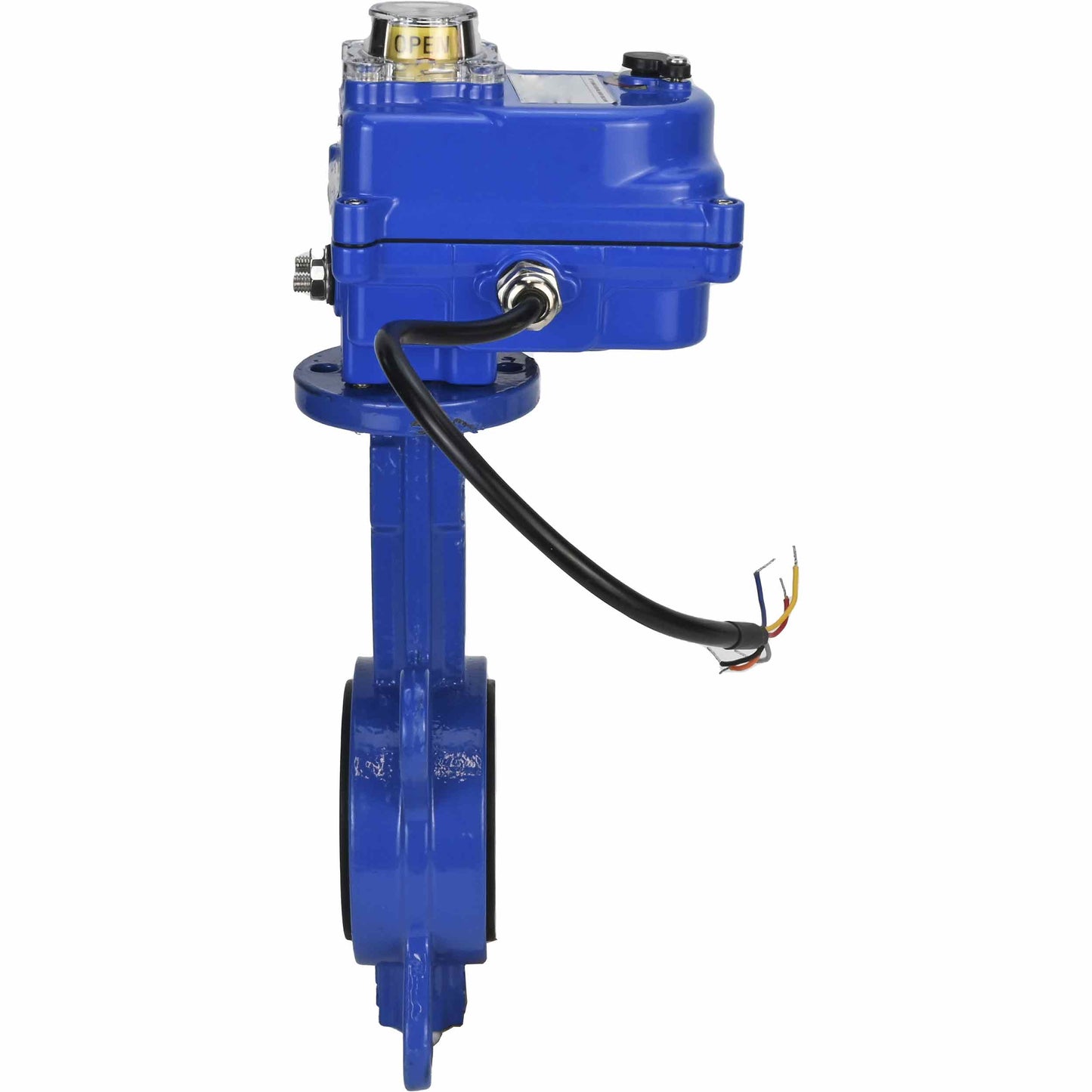 Válvula de mariposa de agua DNOVA ggg50-316l-epdm-DNOVA-12, material del cuerpo: hierro fundido GGG50, material del disco: acero inoxidable AISI 316L, junta: EPDM, accionamiento por actuador eléctrico.