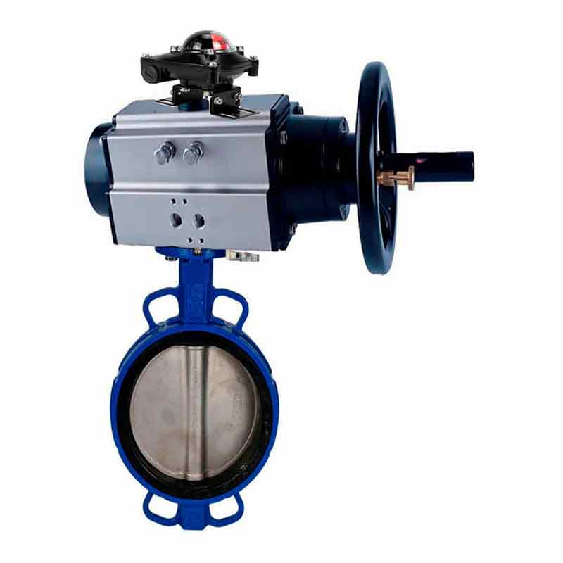 Water Butterfly Valve DNOVA WBV1432E-2W-Fb body material - Cast iron GGG50/EN-GJS-500-7, disk material - Stainless steel AISI 316L/1.4404, seal - EPDM with pneumatic actuator double acting PA-DA-105-1, limit switch APL-210N