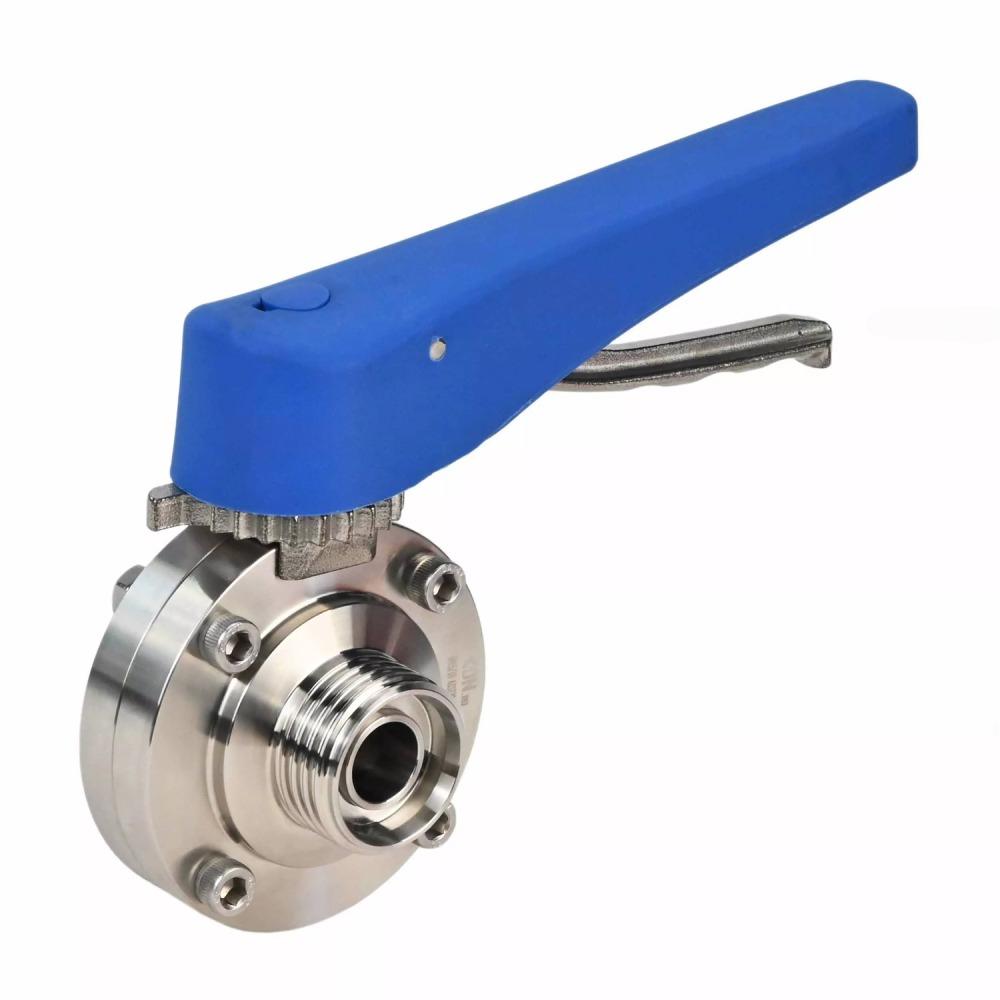 Water Butterfly Valve DNOVA WBV3131E-2W-T-H, body material - stainless steel AISI 304, disk material - stainless steel AISI 304, seal - EPDM, handle