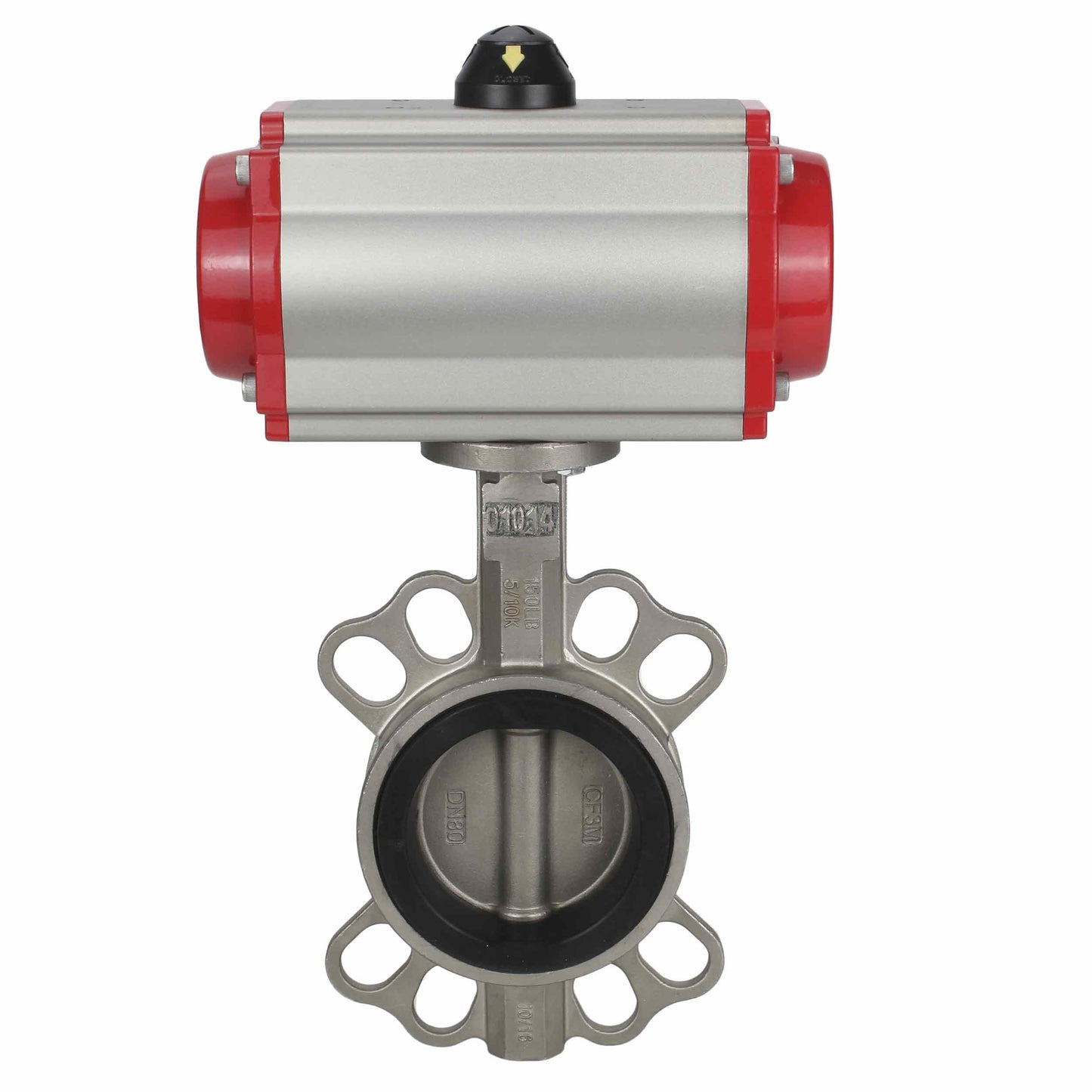 Water Butterfly Valve DNOVA 316l-epdm-DNOVA-da, body material - stainless steel AISI 316L, disk material - stainless steel AISI 316L, seal - EPDM, pneumatic actuator operated