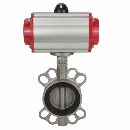Water Butterfly Valve DNOVA 316l-epdm-DNOVA-da, body material - stainless steel AISI 316L, disk material - stainless steel AISI 316L, seal - EPDM, pneumatic actuator operated