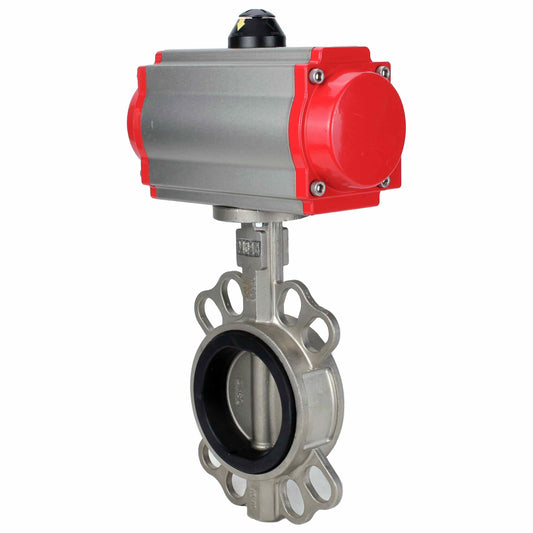 Water Butterfly Valve DNOVA 316l-epdm-DNOVA-sa, body material - stainless steel AISI 316L, disk material - stainless steel AISI 316L, seal - EPDM, pneumatic actuator operated
