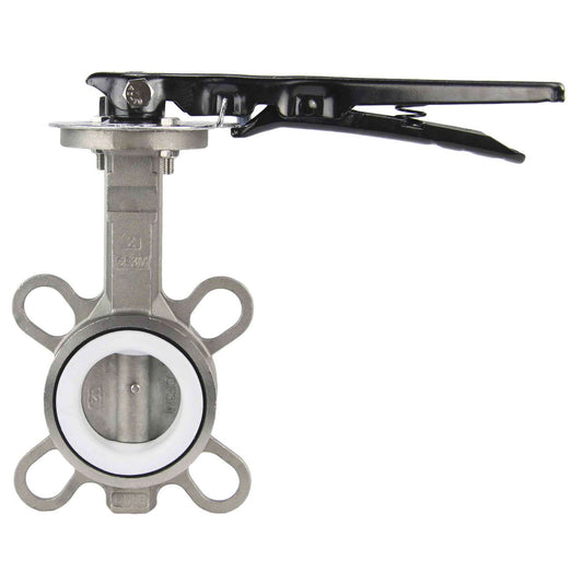 Water Butterfly Valve DNOVA WBV3232P-2W-Fb-H PN16, body and disk material - stainless steel 316L, seal - PTFE, handwheel operated