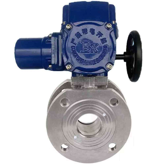 Válvula de bola de acero inoxidable DNOVA-BVСЃFP.316.200 PSI232, paso completo, brida compacta, actuador eléctrico de cuarto de vuelta DNOVA QT-W (M) EX 220 V