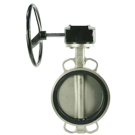 Válvula de mariposa de agua DNOVA 316L-EPDM-RDN, material del cuerpo: acero inoxidable AISI 316L, material del disco: acero inoxidable AISI 316L, sello: EPDM, accionada por engranajes