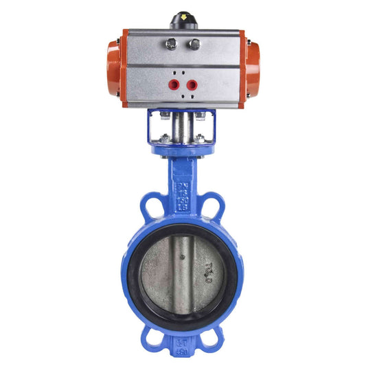 Water Butterfly Valve DNOVA st-316l-epdm-DNOVA-sa, body material - carbon steel WCB, disk material - stainless steel AISI 316L, seal - EPDM, pneumatic actuator operated