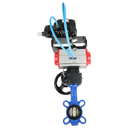 Válvula de mariposa de agua DNOVA g50-g40-epdm-DNOVA-da-hdm-yt1000rsi, material del cuerpo: hierro fundido GGG50, material del disco: hierro fundido GGG40, junta: EPDM, accionamiento neumático.