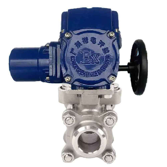 Válvula de bola de acero inoxidable DNOVA BVPP 316.200-ISO PSI914 SS316 paso completo, para soldar, material del cuerpo - acero inoxidable, actuador eléctrico de cuarto de vuelta DNOVA QT-W (M) EX 220 V