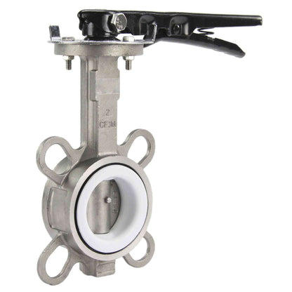 Water Butterfly Valve DNOVA WBV3232P-2W-Fb-H PN16, body and disk material - stainless steel 316L, seal - PTFE, handwheel operated
