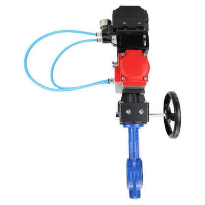 Water Butterfly Valve DNOVA WBV1332N-2W-Fb-H body material - Cast iron GGG50, disk material - Stainless steel 316L, seal - NBR with pneumatic actuator DA, manual duplicator HDM and electropneumatic positioner without feedback DNOVA YT-1000RSN