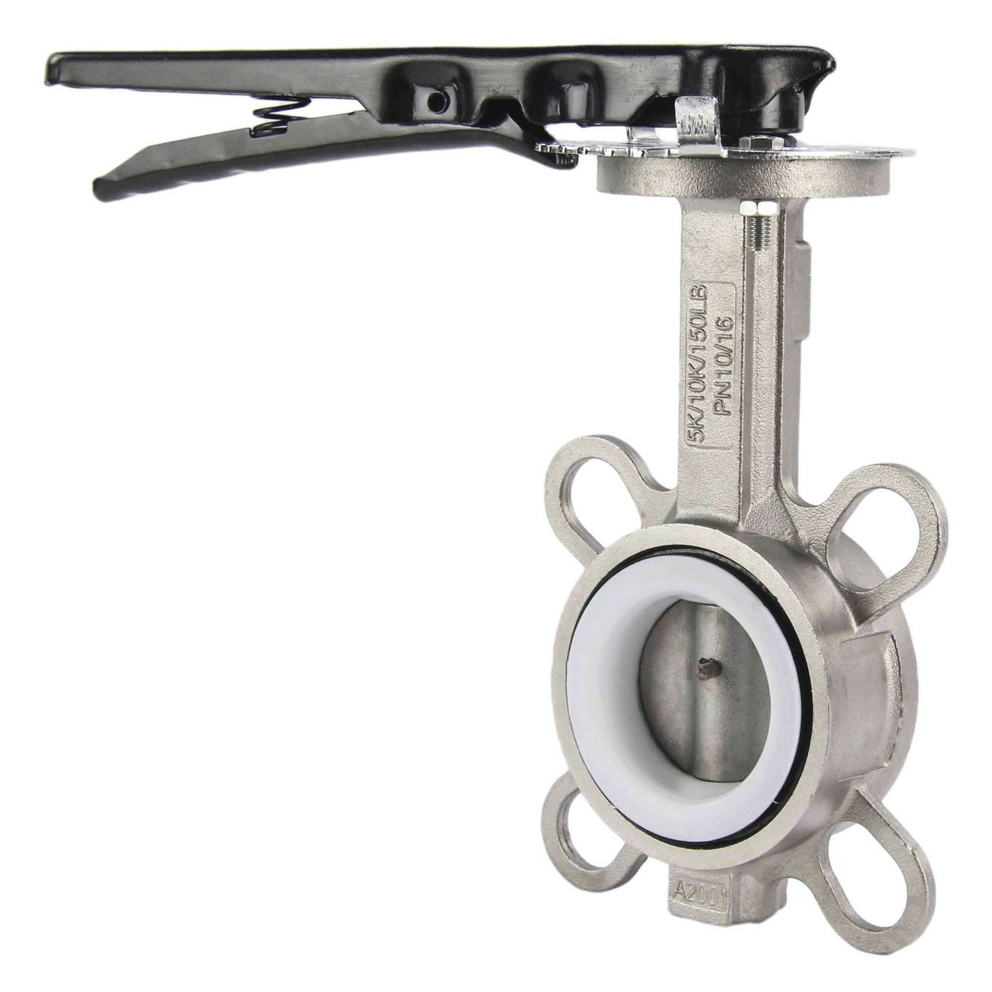 Water Butterfly Valve DNOVA WBV3232P-2W-Fb-H PN16, body and disk material - stainless steel 316L, seal - PTFE, handwheel operated