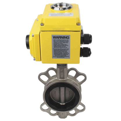 Water Butterfly Valve DNOVA 316l-nbr-DNOVA-380, body material - stainless steel AISI 316L, disk material - stainless steel AISI 316L, seal - NBR, electric actuator operated