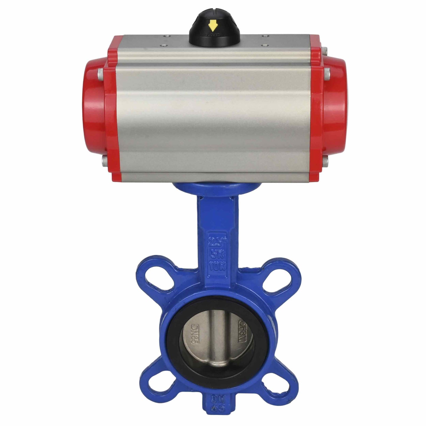 Water Butterfly Valve DNOVA WBV1332N-2W-Fb-H body material - Cast iron GGG50, disk material - Stainless steel 316L, seal - NBR with double-acting pneumatic actuator DA and pneumatic distributor 4M310-08 220V
