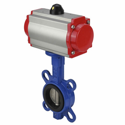 Water Butterfly Valve DNOVA WBV1332N-2W-Fb-H body material - Cast iron GGG50, disk material - Stainless steel 316L, seal - NBR with double-acting pneumatic actuator DA and pneumatic distributor 4M310-08 220V
