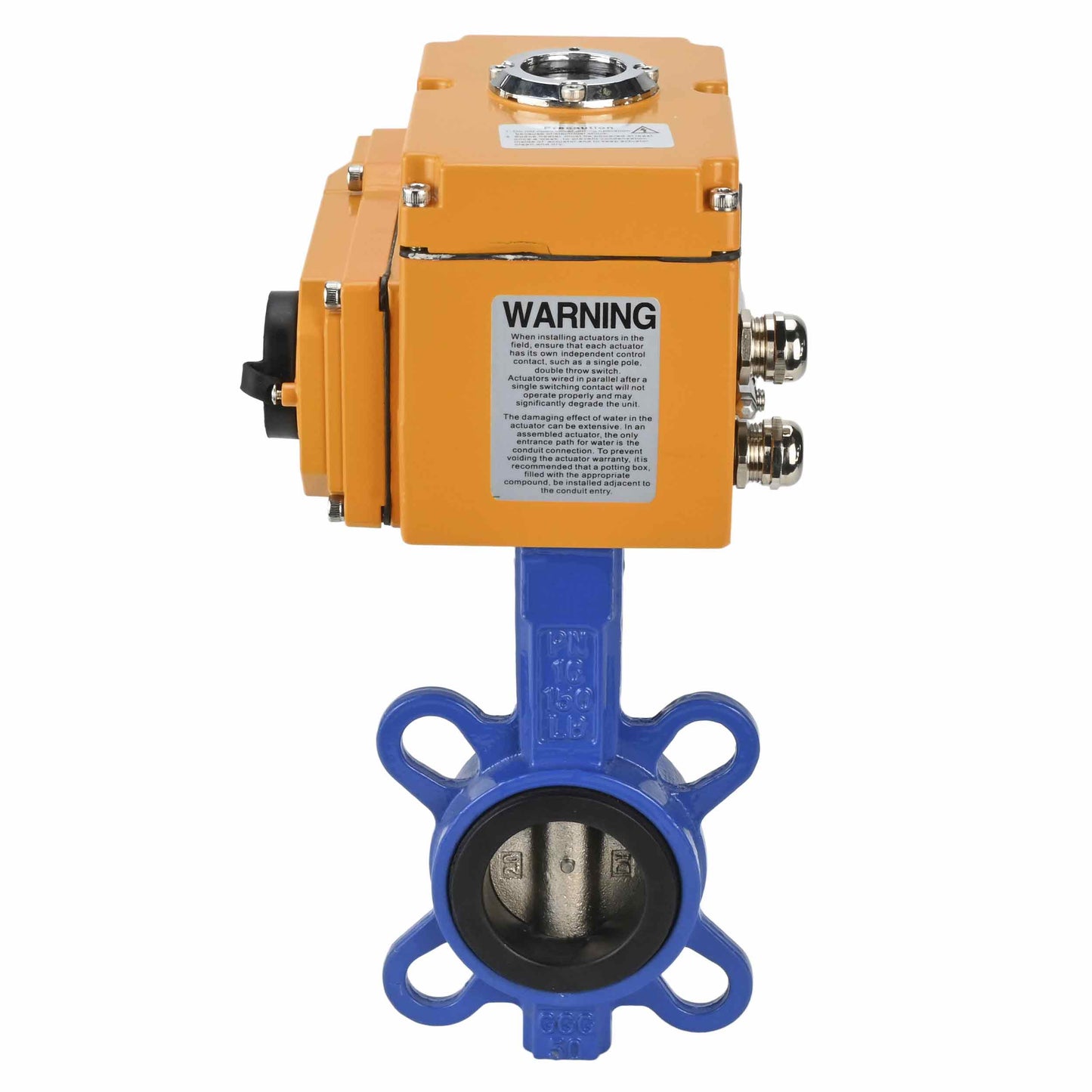 Water Butterfly Valve DNOVA WBV1332N-2W-Fb-H body material - Cast iron GGG50, disk material - Stainless steel 316L, seal - NBR with electric actuator DNOVA 380V