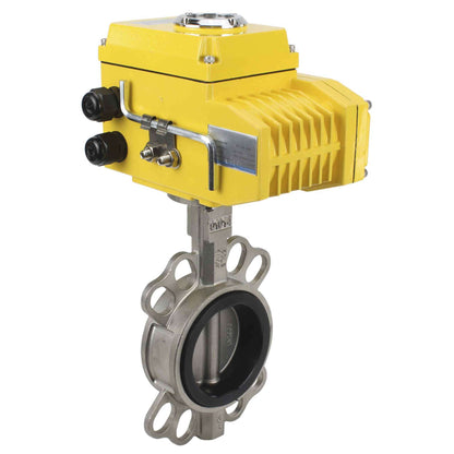 Water Butterfly Valve DNOVA 316l-nbr-DNOVA-380, body material - stainless steel AISI 316L, disk material - stainless steel AISI 316L, seal - NBR, electric actuator operated