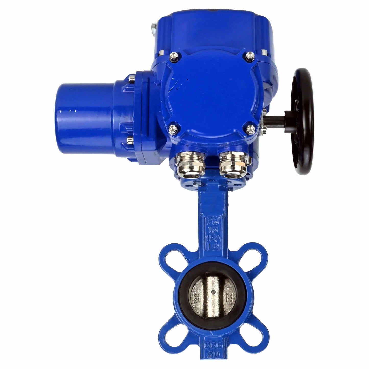 Water Butterfly Valve DNOVA WBV1332N-2W-Fb-H body material - Cast iron GGG50, disk material - Stainless steel 316L, seal - NBR with 1/4-turn electric actuator DNOVA QT-W (M) EX 380V