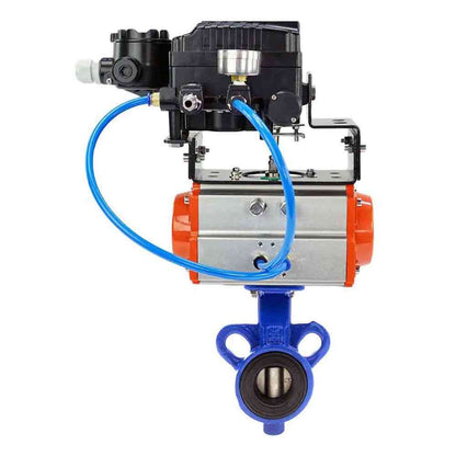 Water Butterfly Valve DNOVA al-316l-epdm-DNOVA-da-yt1000rsi, body material - aluminium alloy, disk material - stainless steel AISI 316L, seal - EPDM, pneumatic actuator operated