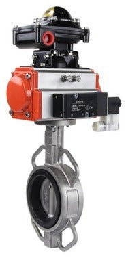 Water Butterfly Valve DNOVA 316l-316l-nbr-sa-4m310-110/220-apl210n, body material - stainless steel AISI 316L, disk material - stainless steel AISI 316L, seal - NBR, pneumatic actuator operated