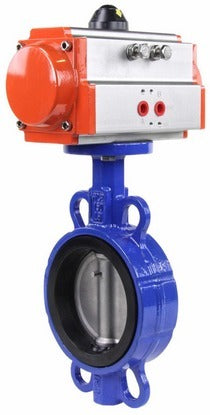 Water Butterfly Valve DNOVA wcb-316l-viton-DNOVA-da, body material - carbon steel WCB, disk material - stainless steel AISI 316L, seal - VITON, pneumatic actuator operated