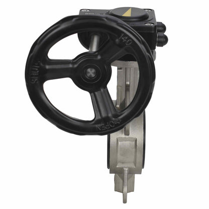 Válvula de mariposa de agua DNOVA 316L-EPDM-HAM, material del cuerpo - acero inoxidable AISI 316L, material del disco - acero inoxidable AISI 316L, sello - EPDM, operada por engranajes