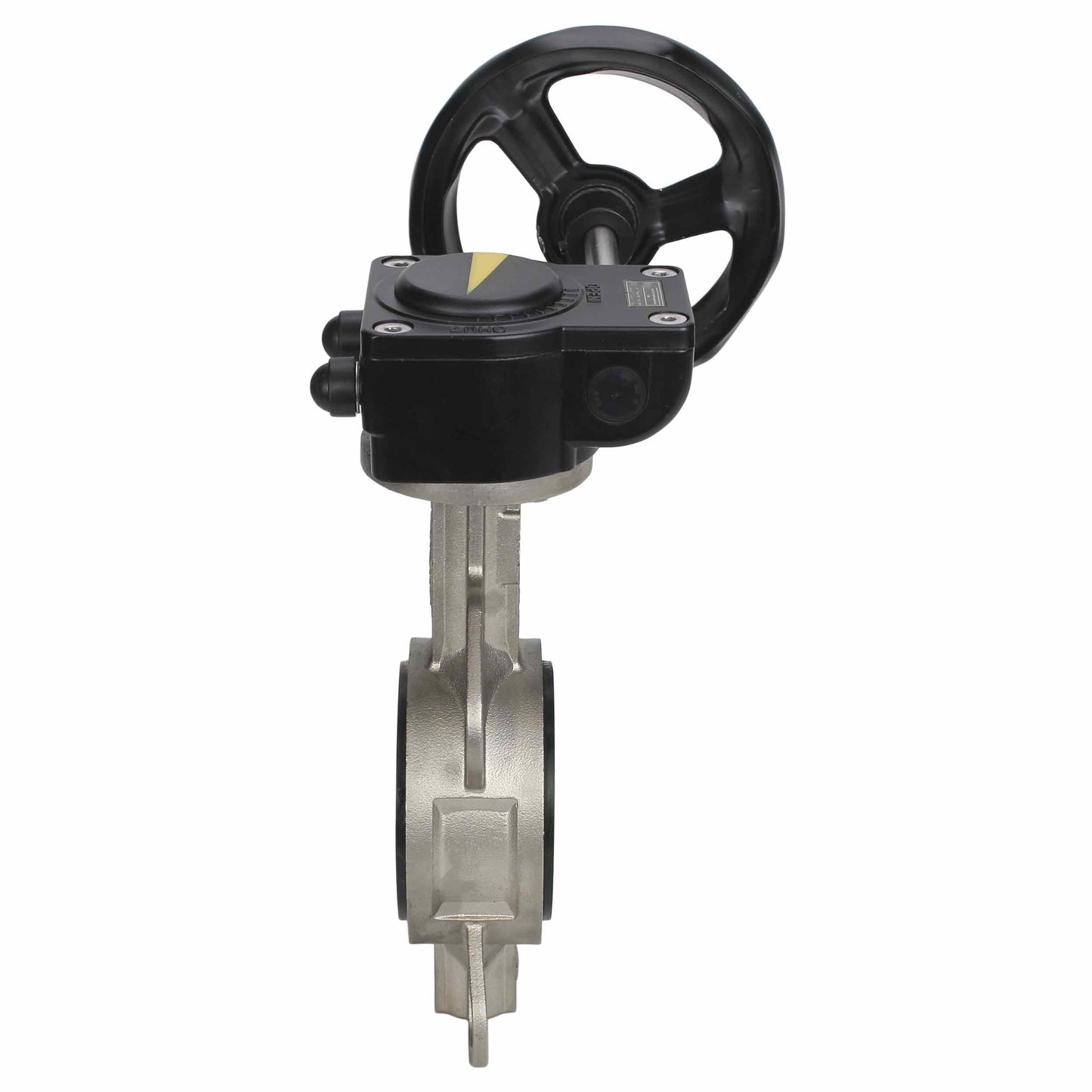 Válvula de mariposa de agua DNOVA 316L-EPDM-HAM, material del cuerpo - acero inoxidable AISI 316L, material del disco - acero inoxidable AISI 316L, sello - EPDM, operada por engranajes