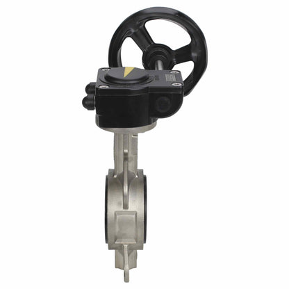 Válvula de mariposa de agua DNOVA 316L-EPDM-HAM, material del cuerpo - acero inoxidable AISI 316L, material del disco - acero inoxidable AISI 316L, sello - EPDM, operada por engranajes