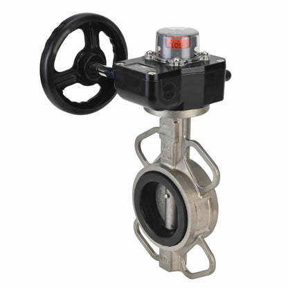 Water Butterfly Valve DNOVA 316L-EPDM-HGB, body material - stainless steel AISI 316L, disk material - stainless steel AISI 316L, seal - EPDM, gear operated