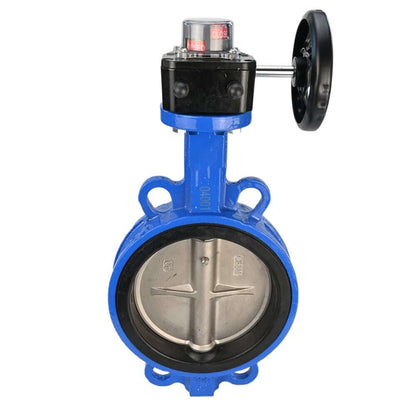 Water butterfly valve DNOVA GG25-316L-NBR body material - cast iron GG25, disk material - stainless steel 316L, seal - NBR with gear DNOVA HGBF, with position indicator and feedback sensor