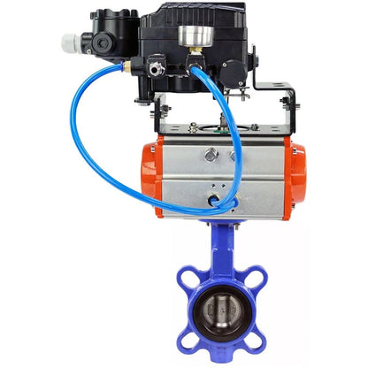 Water Butterfly Valve DNOVA WBV1332N-2W-Fb-H body material - Cast iron GGG50, disk material - Stainless steel 316L, seal - NBR with double-acting pneumatic actuator DA and electropneumatic positioner with feedback DNOVA YT-1000RSI