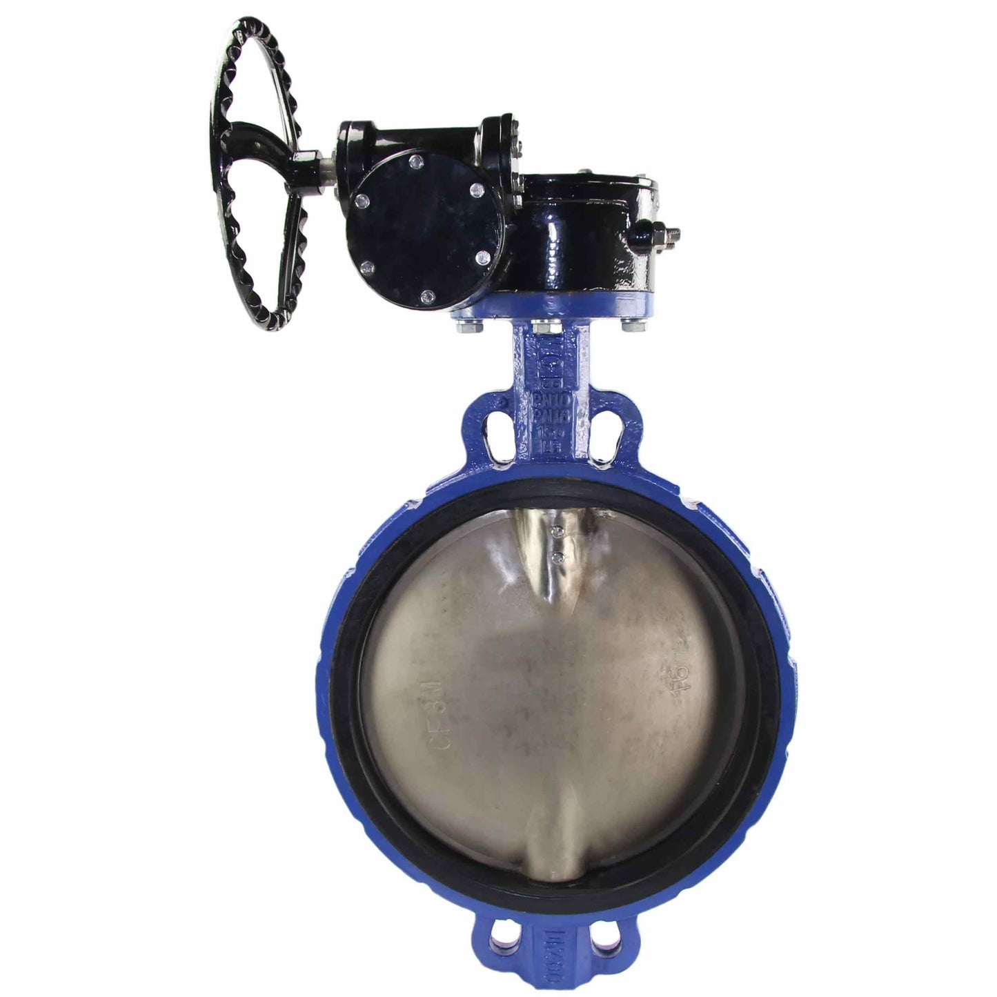 Water Butterfly Valve DNOVA WBV3432E-2W-Fb-R PN16, body material - carbon steel WCB, disk material - stainless steel AISI 316L, seal - EPDM, gear operated